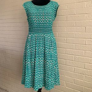 Maeve Green Multi and Peach Dress - Size Small